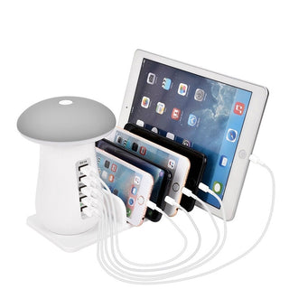 Leebote Multiple USB Phone Charger Mushroom Night Lamp Charging Station Dock QC 3.0 Quick Charger for Mobile Phone and Tablet