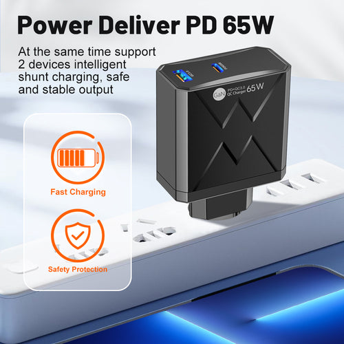 65W Gallium Nitride PD Fast Charging Mobile Phone Charger