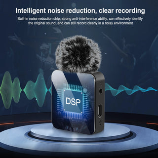 Wireless lavalier microphone mobile phone outdoor live recording noise reduction 1-to-2 wireless microphone