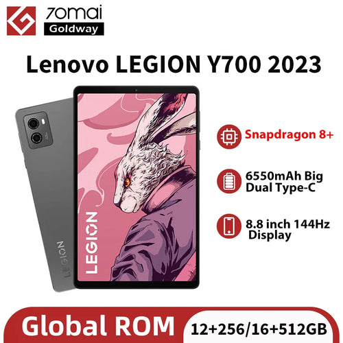 Global Firmware Lenovo LEGION Y700 2023 Gaming Tablet 256GB/ 512GB ROM 144Hz 8.8'' Screen Snapdragon 8+ Plus Dual Type-C 6550mAh