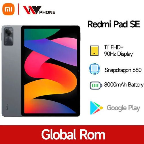 Global ROM Xiaomi Redmi Pad SE 11 inch FHD+ 90Hz Display Snapdragon 680 CPU 6GB 8GB/256GB 128GB 8MP 8000mAh MiPad Tablet