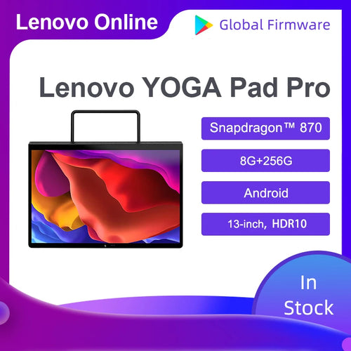 Global Rom Lenovo Yoga Pad Pro Tablet PC Snapdragon 870 Octa-Core 8Gb Ram 256GB Rom 13 Inch 2K Screen Android 11 Batter10200mAh