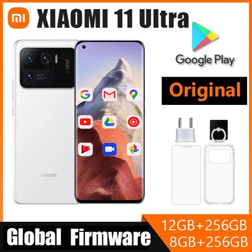 Global firmware Xiaomi 11 Ultra Smartphone 5G 5000mAh 50MP 6.81”  Android Snapdragon 888 wireless （Wireless reverse）used phone