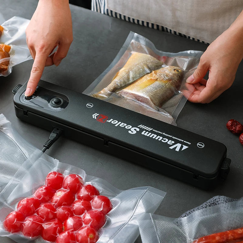 TINTON LIFE 220V/110V Vacuum Sealer Packaging Machine with Free 10pcs Vacuum bags Household Black Food Vacuum Sealer