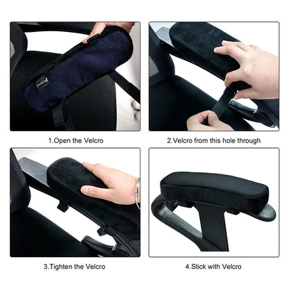 1pcs Armrest Pads Covers Foam Elbow Pillow For Forearm Pressure Relief Arm Rest Cover For Office Chairs Wheelchair Comfy Gaming