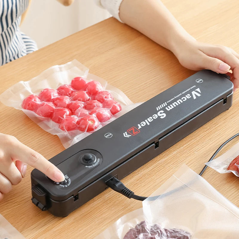 TINTON LIFE 220V/110V Vacuum Sealer Packaging Machine with Free 10pcs Vacuum bags Household Black Food Vacuum Sealer