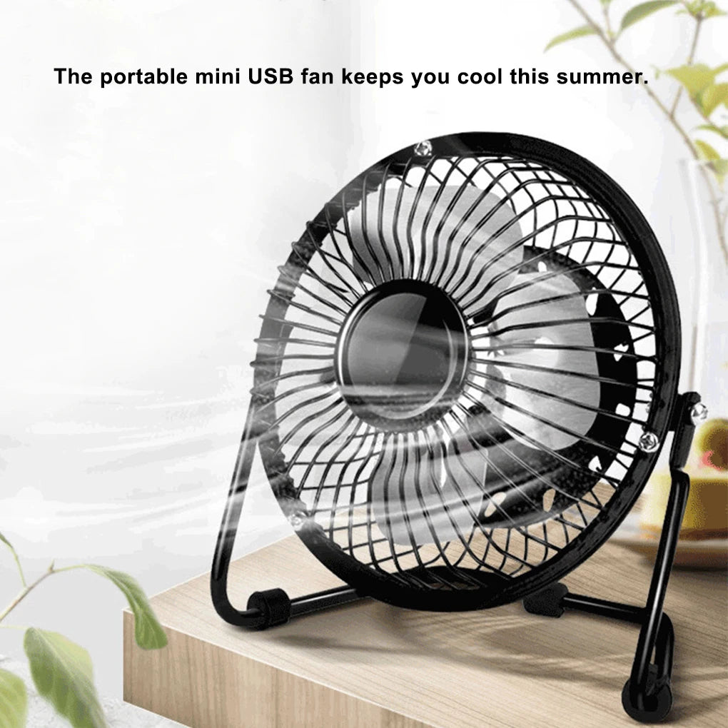 4 Inch Mini Fan USB Electric Fan Silent Home Office Dormitory Bed Bedside Desktop Mini Fan Cooler Portable Electric Fans Cooling