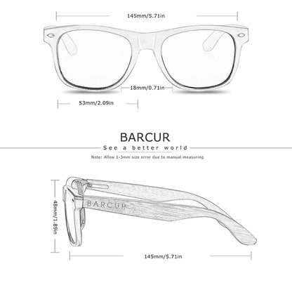 BARCUR Wood Anti Blue Ray Glasses Computer Glasses Optical Eye UV Blocking Gaming Filter Eyewear