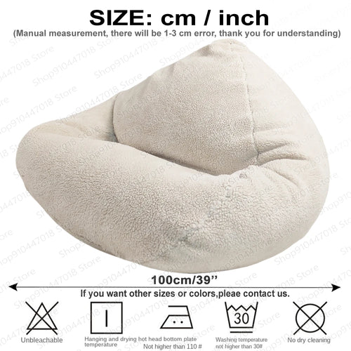 Big Fluffy Cashmere Fur Bean Bag Sofa Slipcover Envelope No Filler Comfy Floor Seat Washable Beanbag Chair for Adults Baby Kids