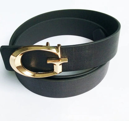 New Alphabetic Gold Buckle Belt for Men and Women Couples Waistband I-shaped Costume Accessories Waistband G Belt  Luxury Belt