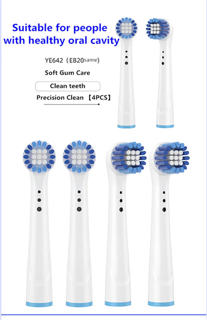 4pcs Precision Clean Brush Head for Braun Oral B Toothbrush Electric Advance Power Pro Health Triumph