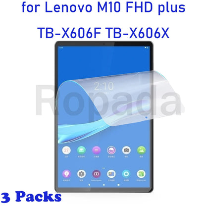 3 Packs soft screen protector for Lenovo tab P11 pro Gen 2 M10 FHD plus 2nd 3rd 10.6 2022 TB-X606 10.3'' M7 M8 HD Gen 2 TB-X306