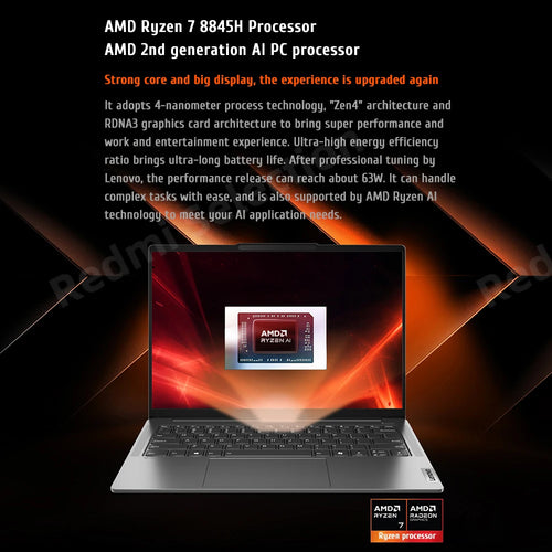 Lenovo laptop Xiaoxin Pro 14 Notebook Ryzen 7 8845H/8745H RAM 24GB/32GB LPDDR5X 1T SSD 14-inch 2.8K 120Hz Screen Ultrabook PC 20