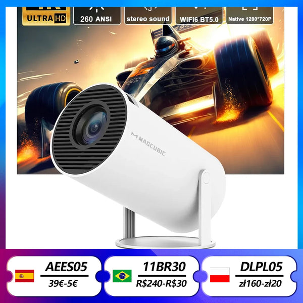 Magcubic Projector HY300 Pro 4K Android 11 Dual Wifi6 260ANSI Allwinner H713 BT5.0 1080P 1280*720P Home Cinema Outdoor Projetor