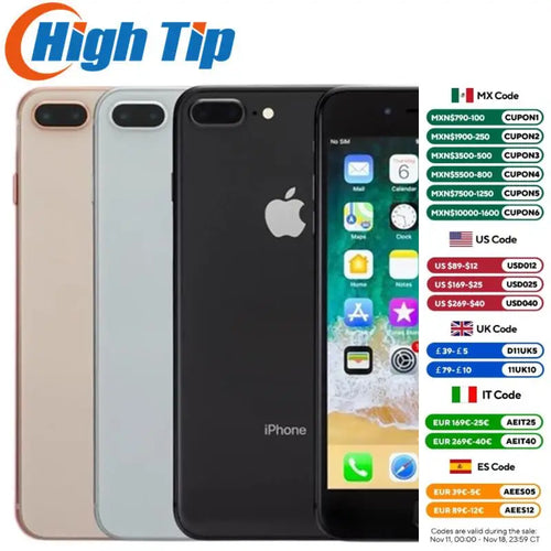 Original Apple Iphone 8 8P 8 Plus 3GB RAM 64GB/256GB Hexa Core 12MP 4.7“/5.5” iOS Touch ID 4G LTE Fingerprint Used Phone