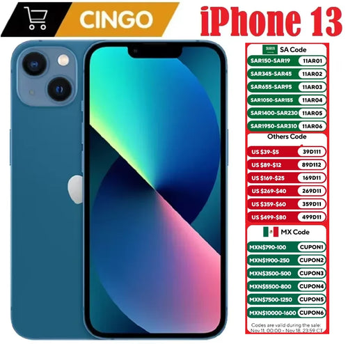 Original iPhone 13 128GB/256GB ROM Unlocked A15 Chip IOS 5G Smartphone Face ID 6.1