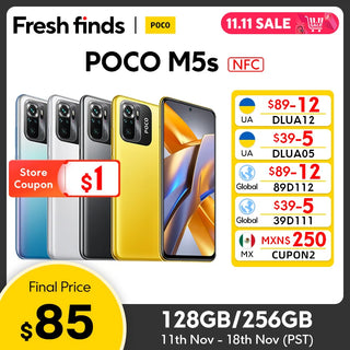 POCO M5s Global Version Smartphone 128GB/256GB MTK G95 64MP Quad camera AMOLED display 5000mAh battery 33W Fast Charging NFC