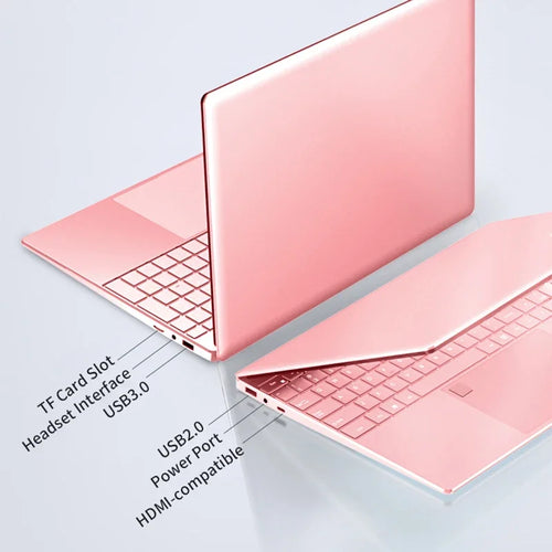 Pink Laptop Windows 10 Office Education Gaming Notebook Pink 15.6“10th Gen Intel Celeron N5095 16G RAM 1T Dual WiFi Narrow Side