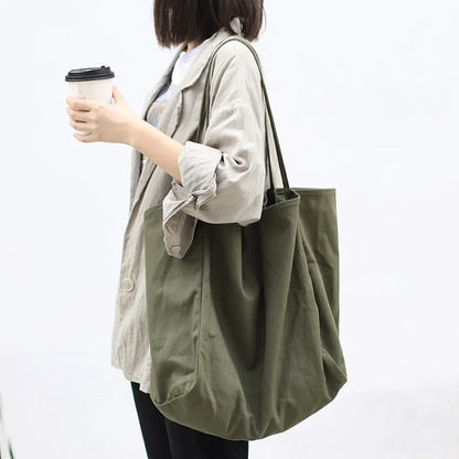 New Women Handbags Reusable Canvas Shoulder Bags Multifunctional Large Capacity Shopping Bag Casual Hand Bag Bolsas Feminina