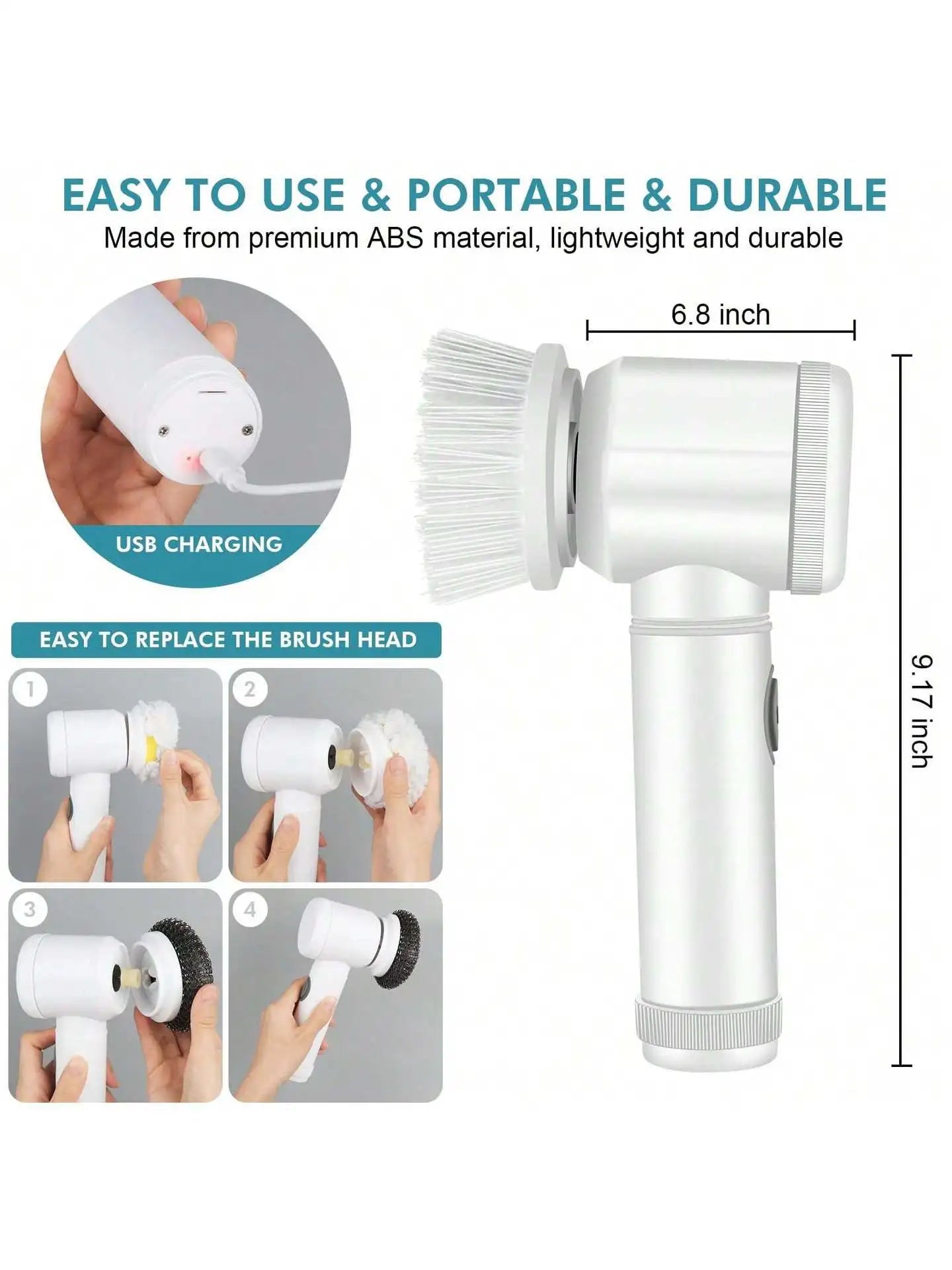 Multi functional electric cleaning brush, kitchen and bathroom cleaning assistant, electric shoe polishing tool