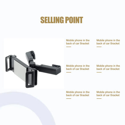 Car Headrest Tablet Mount Holder Clips 360 Degree Rotating Tablet Stand Auto Rear Seat Pillow Phone Support for iPad 4.7-12inch