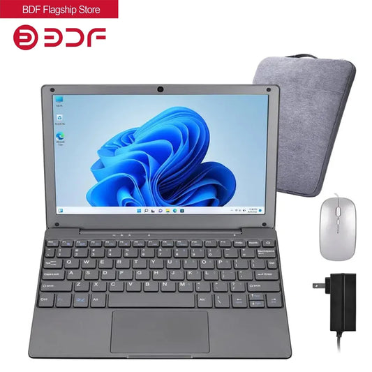 New 10.1 inch Notebook Computer Windows 11 Laptop Intel Celeron N4020 Learning Laptop Netbook for Kids Men Women (8GB/128GB)