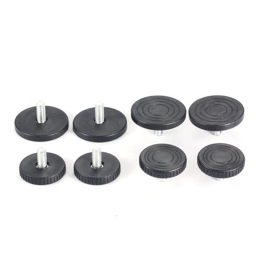 4 Pcs Black Leveling Feet Adjustable Furniture Feet M8*18mm Screw On Furniture Glide Base Diameter 40mm 50mm for Furniture Legs