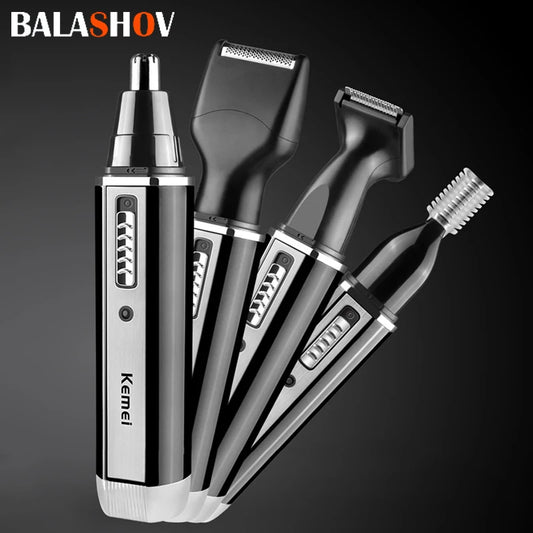 4 in 1 Rechargeable Men Electric Nose Ear Hair Trimmer Women trimming sideburns eyebrows Beard hair clipper cut Shaver