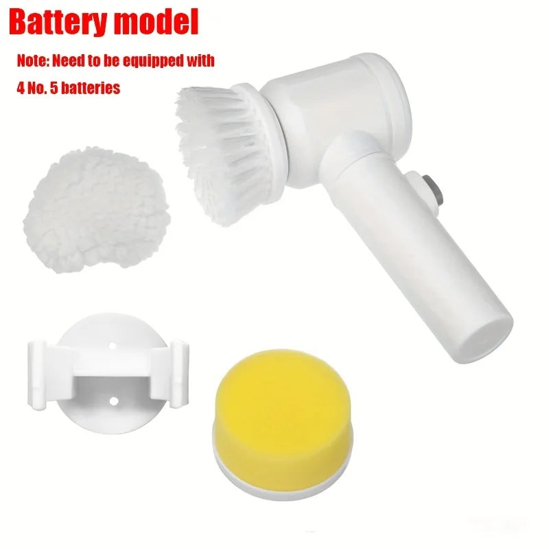 Electric Magic Brush Spin Scrubber 5-in-1 Handheld Kitchen Cleaner Cordless Spin Scrubber Power Scrubber Bathroom