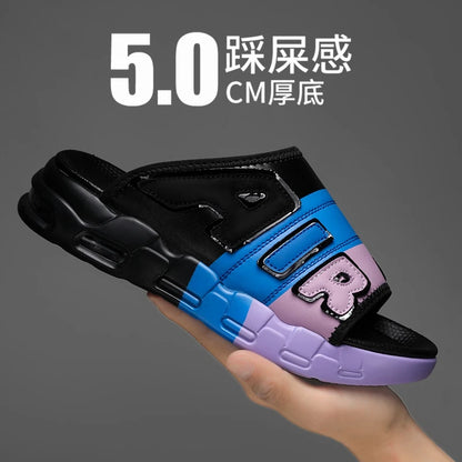 Main Push Men's Slippers Mixed Color Fashion Mens Anti-wear Shoes Men Summer Outdoor Hard-Wearing Sandals Beach Sports Footwear