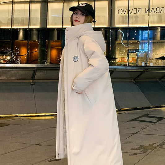 Winter Coat for Women Korean Fashion Loose Oversized Large Size Hooded Windproof Warm Long Parkas Luxury Cotton Jacket Y2k Coat