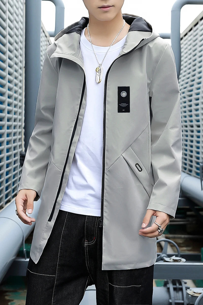 2024 Spring new Men Trench Fashion England Style Long Trench Coats Mens Casual Outerwear Jackets Mens Clothing big size M-4XL