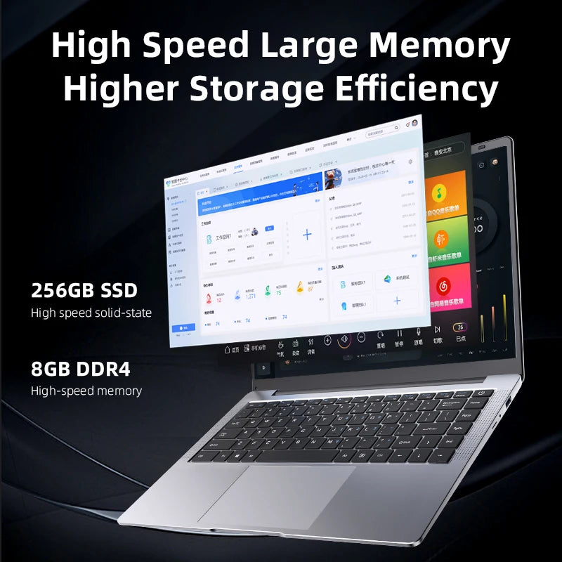 Byone 14 Inch Low Price Laptops Intel Celeron N4000 8GB RAM 256GB 512GB SSD 1920*1080P FHD IPS Screen Learning Portable Computer