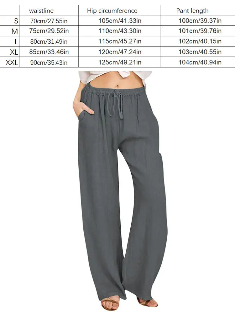 Women's Loose Linen Casual Wide Leg Long Pants That Can Be Worn in All Seasons for Women