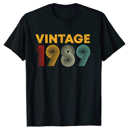 35th Birthday Classic 1989 Vintage Men Women 35 Years Tee Tops Round Neck Short-Sleeve Fashion Tshirt Casual Basic T-shirts