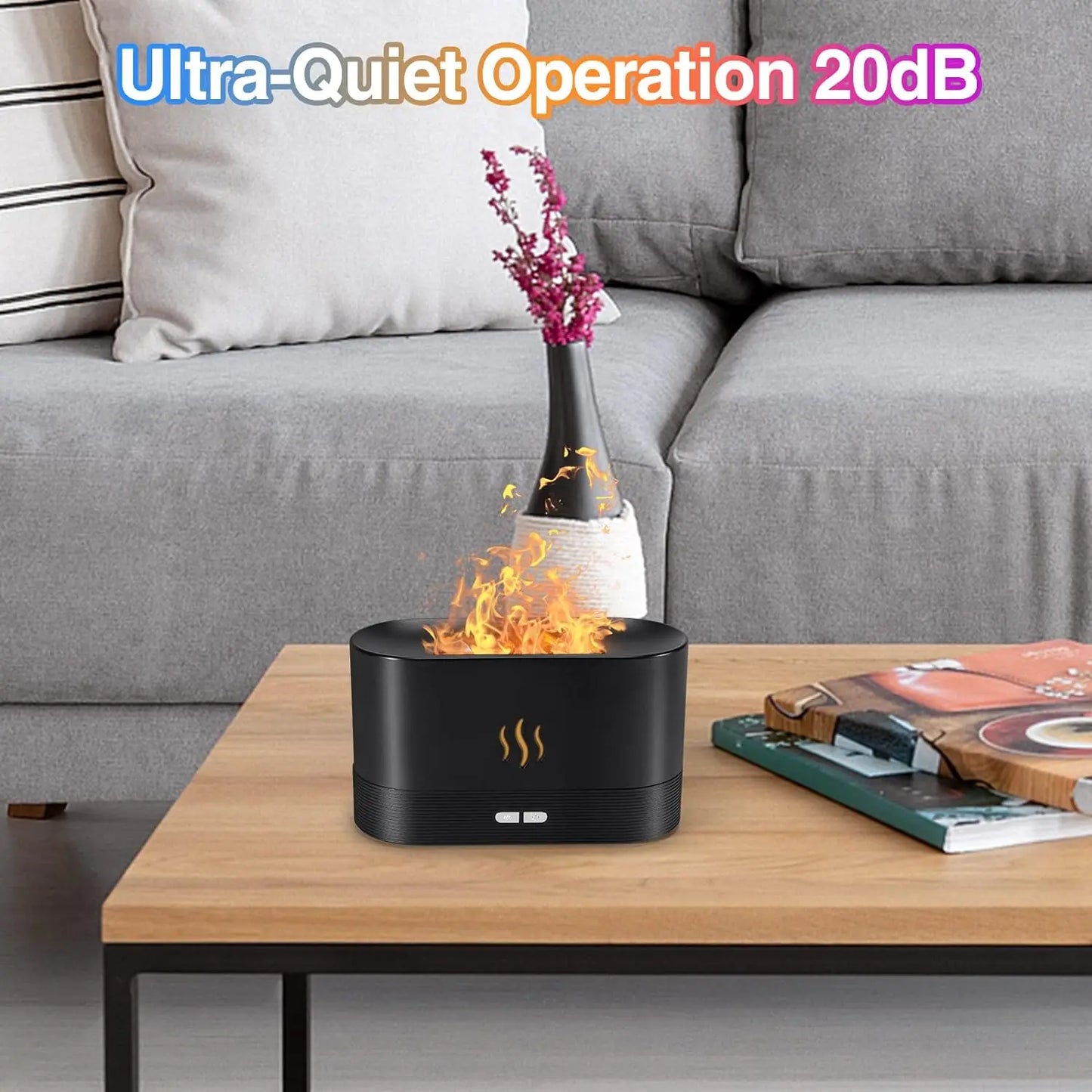 Aroma diffuser Air humidifier Ultrasonic cold mist atomizer Led essential oil simulation flame lamp diffuser