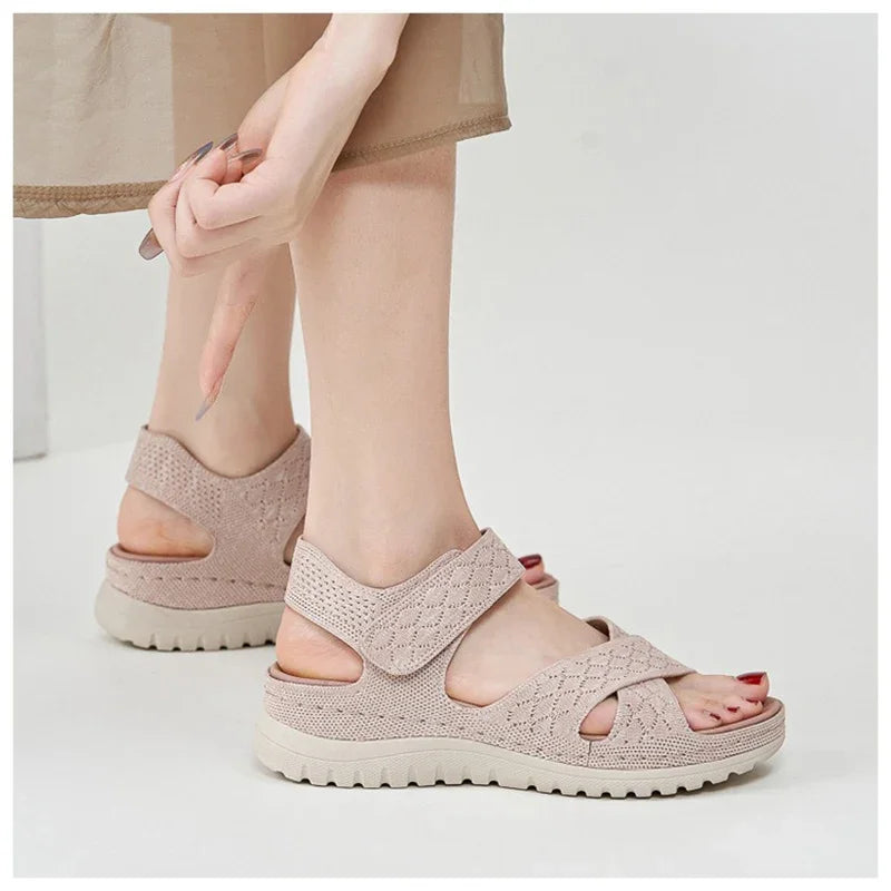 Summer Women 2cm Platform 3cm High Heels Sandals Female Concise Sneaker High Heels Lady Lightweight Comfortable Outside Shoes