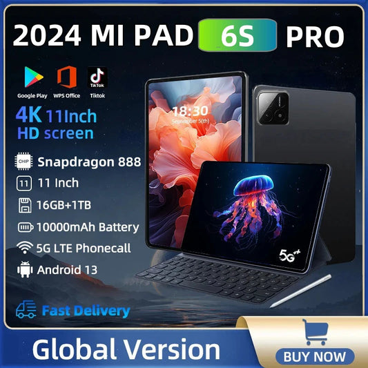 2024 Global Version Original Mi Pad 6S Pro Tablet 11inch HD 4K Android 13 16GB+1T 10000mAh 5G Dual SIM Bluetooth WiFi GPS Tablet