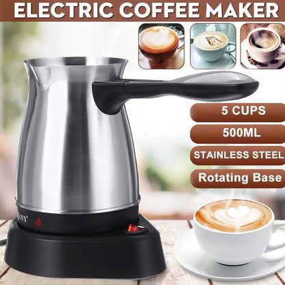 500ML Turkish Coffee Maker Machine Electric Kettle Portable Stainless Steel Teapot Water Boiler 220V Tea Pot 5 Cup Home 주전자 전기포트