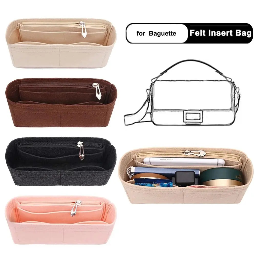 1Pcs Multi-Pocket Bag Organizer for Storage Bag Inner Bag Liner Bag Felt Insert Handbag Organizer Cosmetic bags