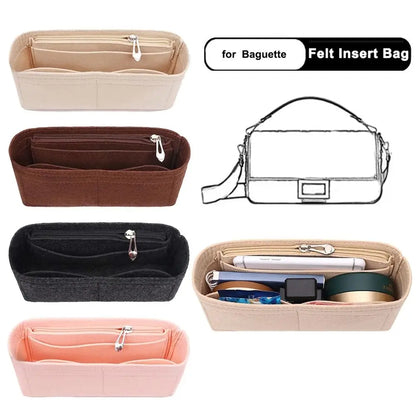 1Pcs Multi-Pocket Bag Organizer for Storage Bag Inner Bag Liner Bag Felt Insert Handbag Organizer Cosmetic bags