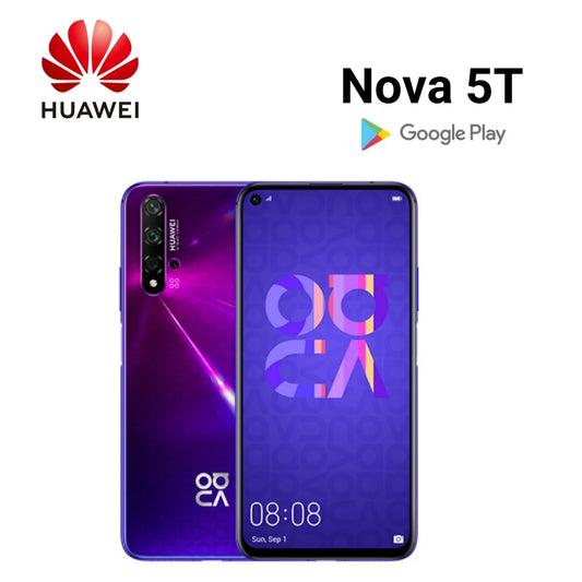 Global Version,HUAWEI-Nova 5T,Smartphone Android,6.26 inch,256GB ROM,Google Play Store,Mobile phones,48MP,4G Network,Cellphones