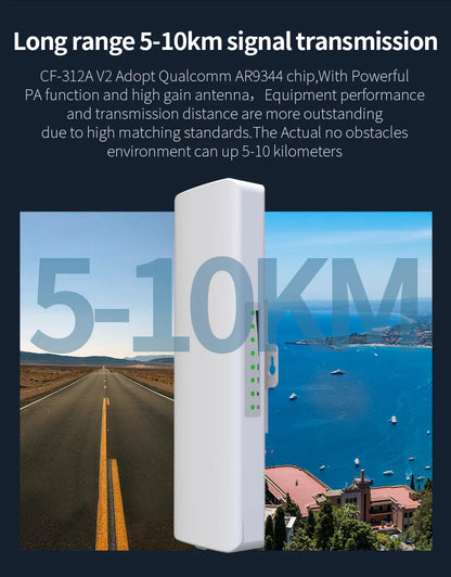 Comfast 3-5KM 2.4Ghz 5.8Ghz 300Mbps Outdoor Wireless Radio Bridge CPE Router Wi fi Signal Amplifier Booster Extender Repeater AP