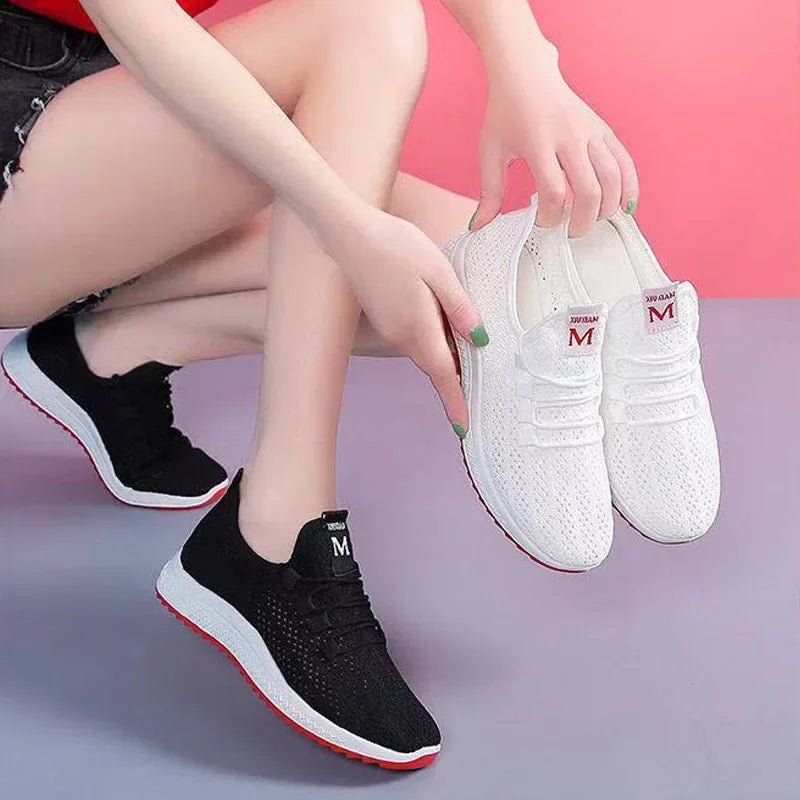 Women Air Sport Running Shoes Mesh Breathable Walking Women Sneakers Comfortable White Fashion Casual Sneakers