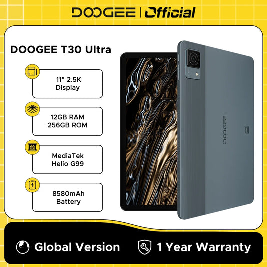 Global Version DOOGEE T30 Ultra Tablet PC 12GB+256GB 8580mAh 11" 2.5K Display Helio G99 Hi-Res Certified Quad Speaker Android 13