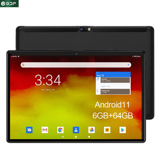 Global Version BDF 10.1 Inch Tablet 3G Call Android 11 Octa Core 6GB RAM 64GB ROM Tab 2MP+5MP 5000mAh IPS Tablets PC