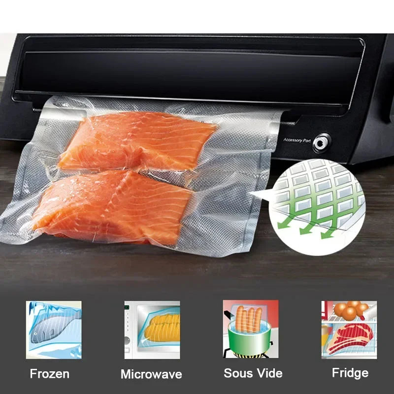 Food Vacuum Storage Packaging Bags for Vacuum Sealer Meat Fruit Vegetable Sous Vide Cooking Bag 12/15/20/25/28cm 500cm/roll