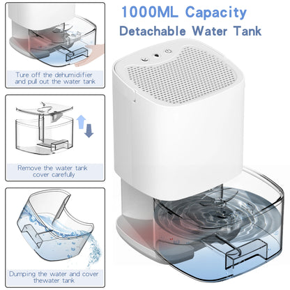 1000ml Dehumidifier With Basic Air Filter 2 in 1 Quiet Moisture Absorbers Cost-Effective Air Dehumidifier For Home Room Kitchen