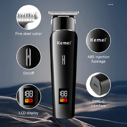 Kemei professional Hair & Beard Trimmer For Men Electric Hair Clipper Rechargeable Hair Cutting Machine Powerful Haircut Lithium