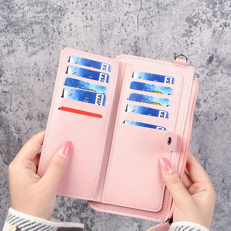 Fashion PU Leather Long Wallets 2023 New Women's Wallet Multifunctional Multi-card Position Clutch Buckle Zipper Student Wallet